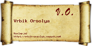 Vrbik Orsolya névjegykártya