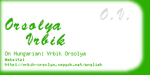 orsolya vrbik business card